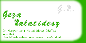 geza malatidesz business card